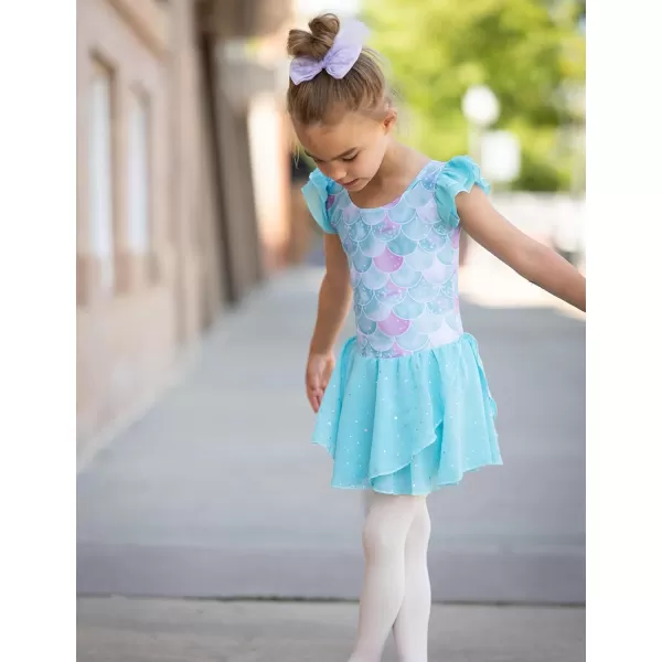 Arshiner Girls Ruffle Sleeve Ballet Dance Dress Tutu Skirted Leotard