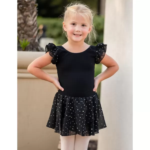 Arshiner Girls Ruffle Sleeve Ballet Dance Dress Tutu Skirted Leotard