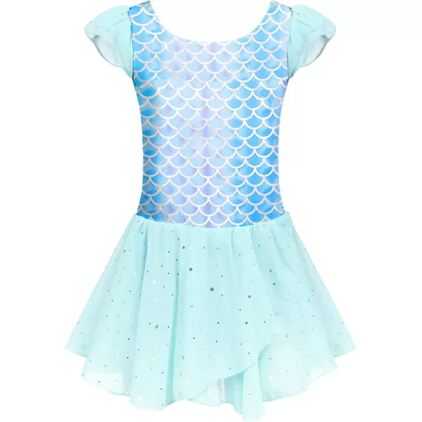 Arshiner Girls Ruffle Sleeve Ballet Dance Dress Tutu Skirted Leotard