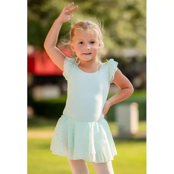 Arshiner Girls Ruffle Sleeve Ballet Dance Dress Tutu Skirted Leotard