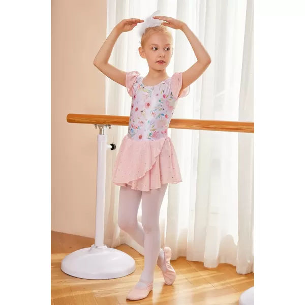 Arshiner Girls Ruffle Sleeve Ballet Dance Dress Tutu Skirted Leotard