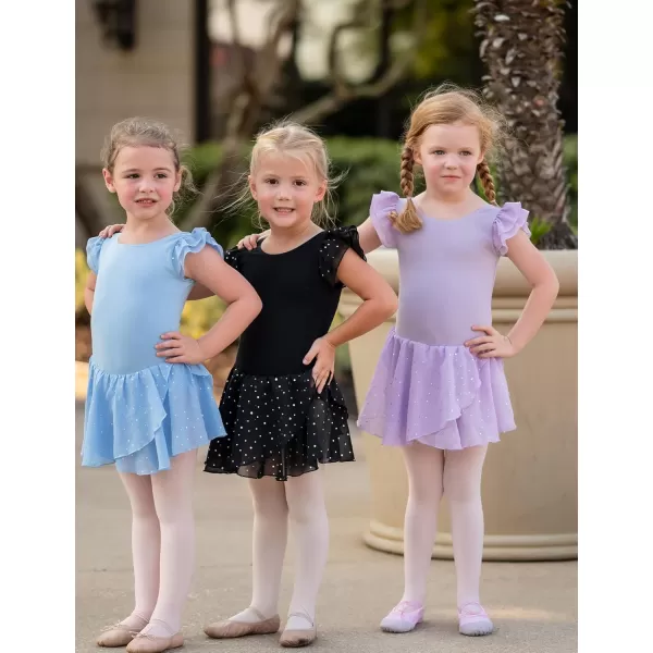 Arshiner Girls Ruffle Sleeve Ballet Dance Dress Tutu Skirted Leotard