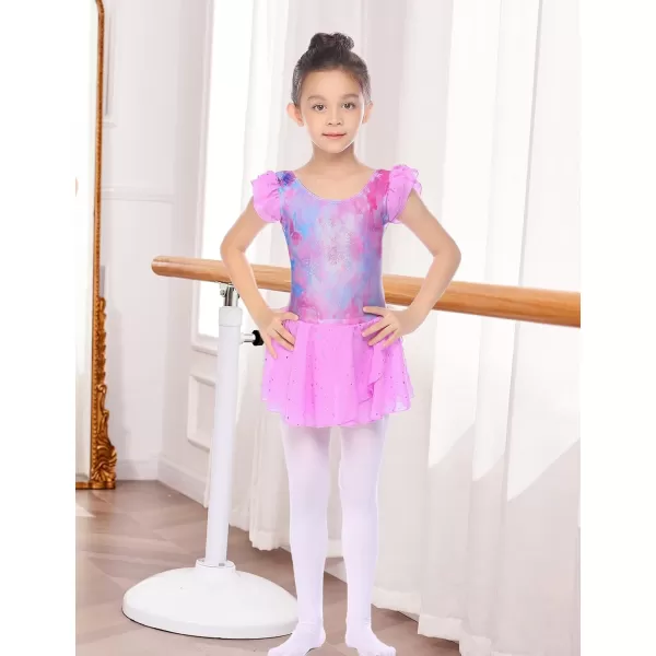 Arshiner Girls Ruffle Sleeve Ballet Dance Dress Tutu Skirted Leotard