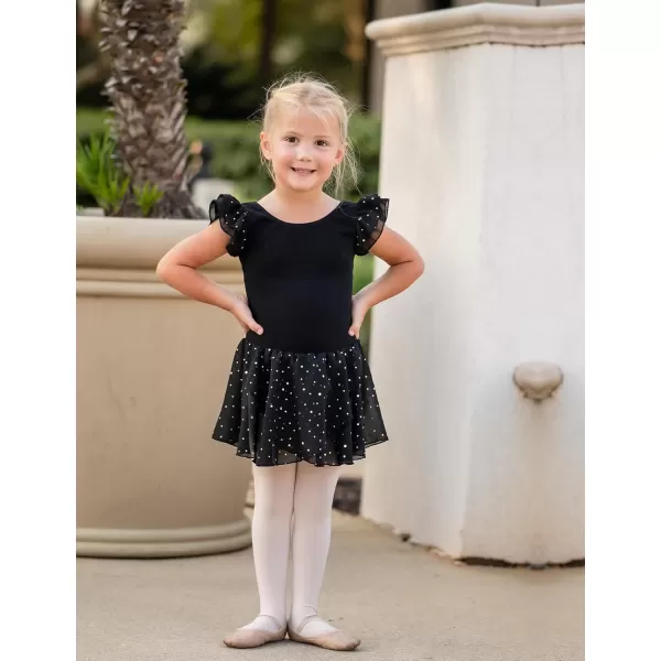 Arshiner Girls Ruffle Sleeve Ballet Dance Dress Tutu Skirted Leotard