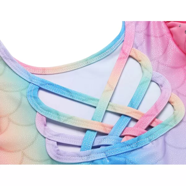 Arshiner Girls Shiny Ruffle Sleeve Ballet Leotard with Skirt Criss-Cross Back Dance Dresses