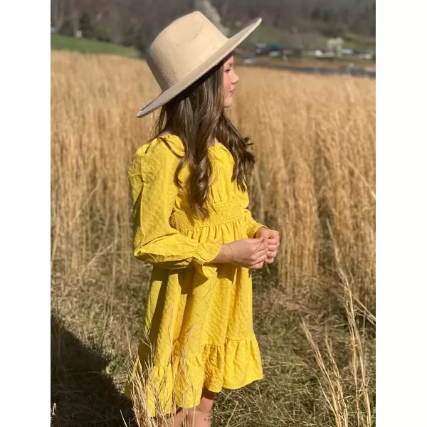 Arshiner Girls Tie Back Short Sleeve Ruffle Hem Off Shoulder Casual Elegant Dresses 4-12 Years