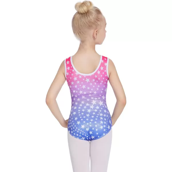 Arshiner Kid Girls Sleeveless Gymnastics Leotards Shiny Sparkle Stars One Piece Ballet Dance Outfit