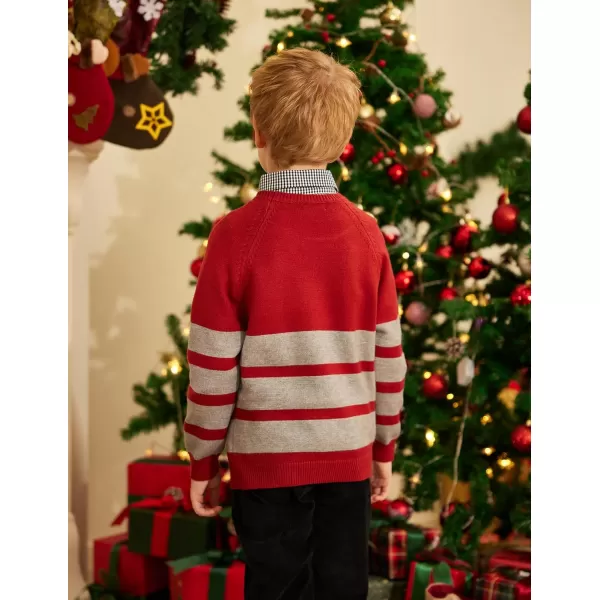 Arshiner Kids Boys Pullover Crewneck Sweater Long Sleeve Knit Stripe Casual Sweater for 5-13Years