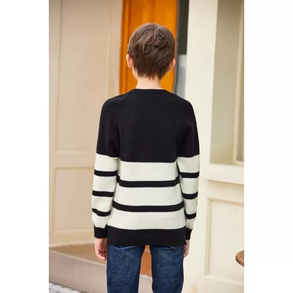 Arshiner Kids Boys Pullover Crewneck Sweater Long Sleeve Knit Stripe Casual Sweater for 5-13Years