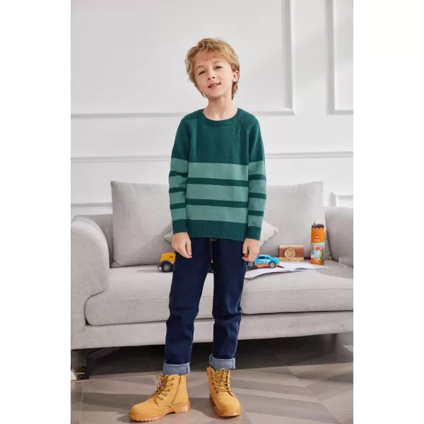 Arshiner Kids Boys Pullover Crewneck Sweater Long Sleeve Knit Stripe Casual Sweater for 5-13Years