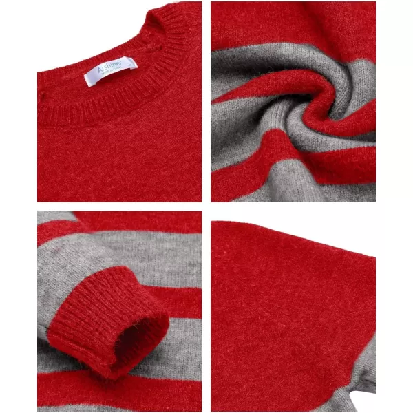 Arshiner Kids Boys Pullover Crewneck Sweater Long Sleeve Knit Stripe Casual Sweater for 5-13Years