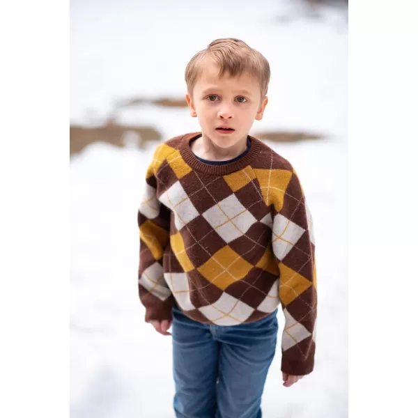 Arshiner Kids Boys Pullover Crewneck Sweater Long Sleeve Knit Stripe Casual Sweater for 5-13Years