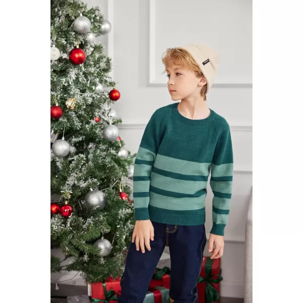 Arshiner Kids Boys Pullover Crewneck Sweater Long Sleeve Knit Stripe Casual Sweater for 5-13Years