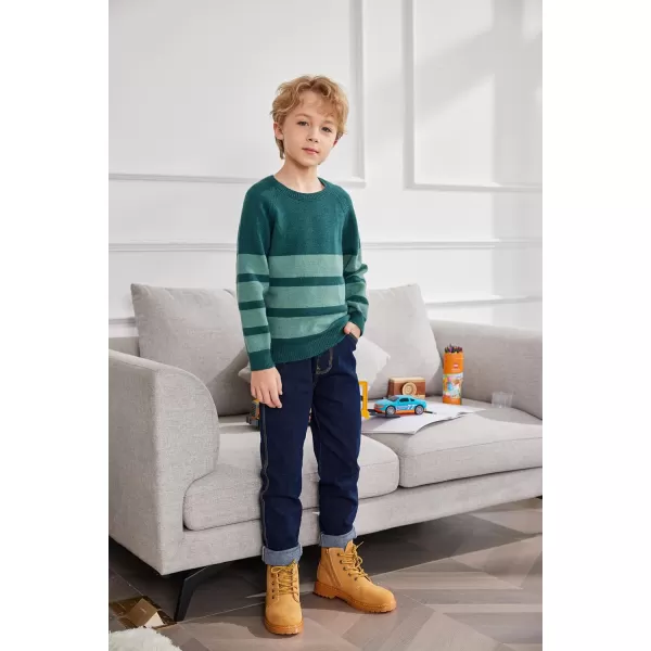 Arshiner Kids Boys Pullover Crewneck Sweater Long Sleeve Knit Stripe Casual Sweater for 5-13Years