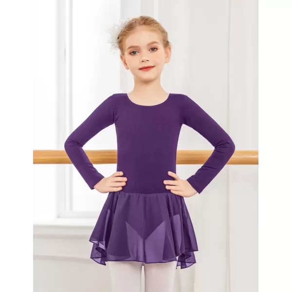 Arshiner Kids Girls Classic Long Sleeve Leotard Dance Ballet Dress