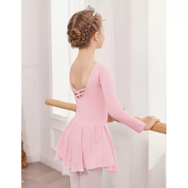 Arshiner Kids Girls Classic Long Sleeve Leotard Dance Ballet Dress