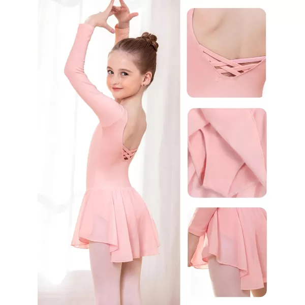Arshiner Kids Girls Classic Long Sleeve Leotard Dance Ballet Dress