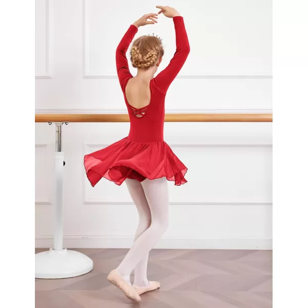 Arshiner Kids Girls Classic Long Sleeve Leotard Dance Ballet Dress
