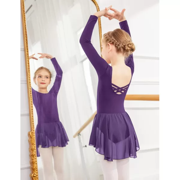 Arshiner Kids Girls Classic Long Sleeve Leotard Dance Ballet Dress