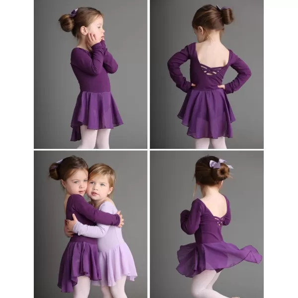 Arshiner Kids Girls Classic Long Sleeve Leotard Dance Ballet Dress