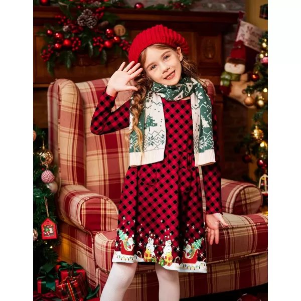 Arshiner Little Girls Dress Long Sleeve Solid Color Casual Skater Pocket Dress
