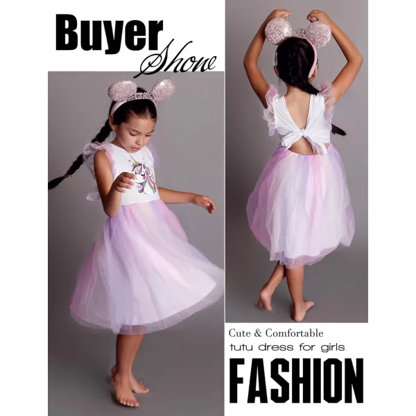 Arshiner Toddler Tutu Dress Little Girls Summer Tulle Backless Party Birthday Cotton Dresses 2-6Y