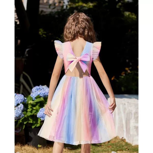 Arshiner Toddler Tutu Dress Little Girls Summer Tulle Backless Party Birthday Cotton Dresses 2-6Y