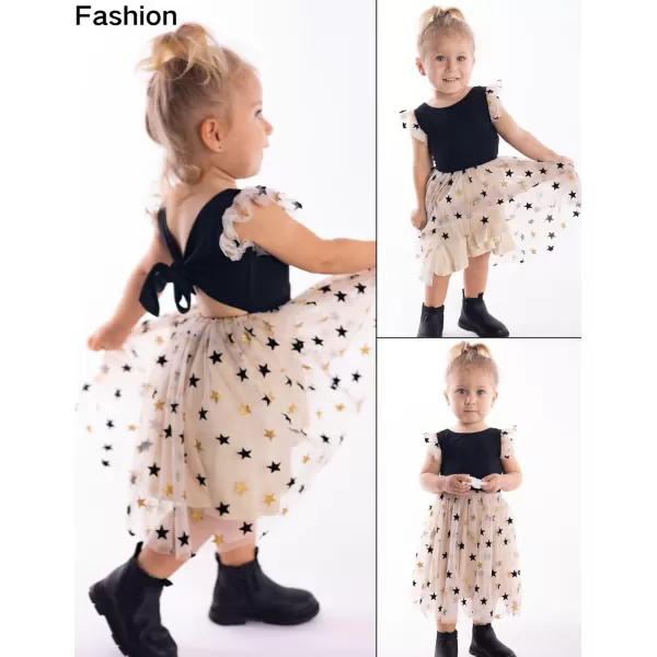 Arshiner Toddler Tutu Dress Little Girls Summer Tulle Backless Party Birthday Cotton Dresses 2-6Y