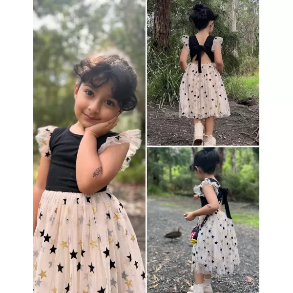 Arshiner Toddler Tutu Dress Little Girls Summer Tulle Backless Party Birthday Cotton Dresses 2-6Y
