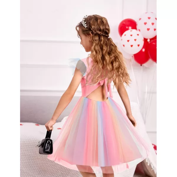 Arshiner Toddler Tutu Dress Little Girls Summer Tulle Backless Party Birthday Cotton Dresses 2-6Y