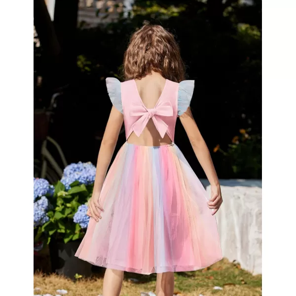 Arshiner Toddler Tutu Dress Little Girls Summer Tulle Backless Party Birthday Cotton Dresses 2-6Y