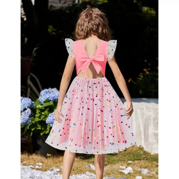 Arshiner Toddler Tutu Dress Little Girls Summer Tulle Backless Party Birthday Cotton Dresses 2-6Y