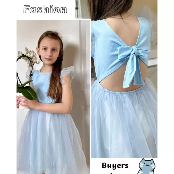 Arshiner Toddler Tutu Dress Little Girls Summer Tulle Backless Party Birthday Cotton Dresses 2-6Y