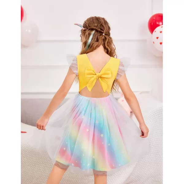 Arshiner Toddler Tutu Dress Little Girls Summer Tulle Backless Party Birthday Cotton Dresses 2-6Y