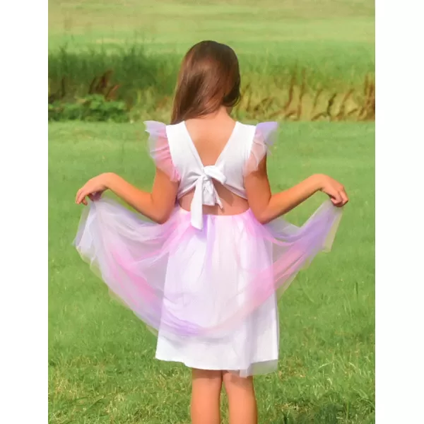 Arshiner Toddler Tutu Dress Little Girls Summer Tulle Backless Party Birthday Cotton Dresses 2-6Y