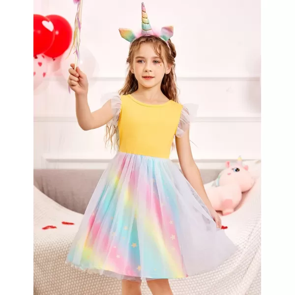 Arshiner Toddler Tutu Dress Little Girls Summer Tulle Backless Party Birthday Cotton Dresses 2-6Y