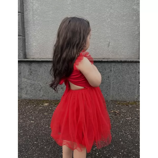 Arshiner Toddler Tutu Dress Little Girls Summer Tulle Backless Party Birthday Cotton Dresses 2-6Y