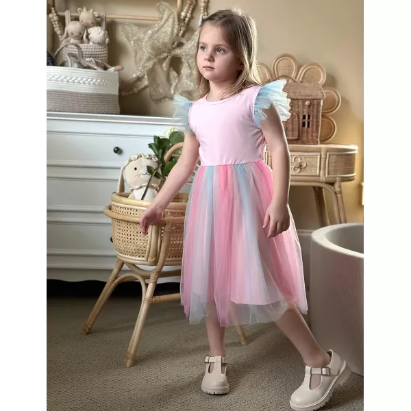 Arshiner Toddler Tutu Dress Little Girls Summer Tulle Backless Party Birthday Cotton Dresses 2-6Y