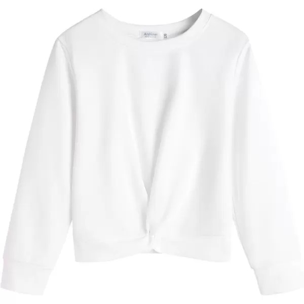 Arshiner Girls Casual Twist Front Lightweight Sweatshirt Tie Dye Printed Long Sleeve Crop Tops Pullover