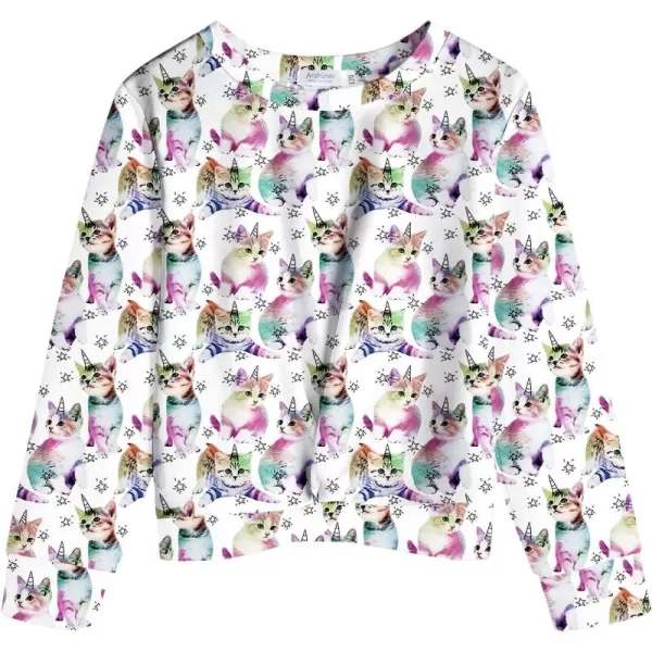 Arshiner Girls Casual Twist Front Lightweight Sweatshirt Tie Dye Printed Long Sleeve Crop Tops Pullover