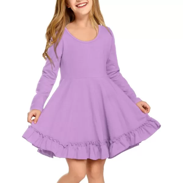Arshiner Girls Dress Long Sleeve A Line Twirly Skater Loose Casual/Party Dresses with Pocket