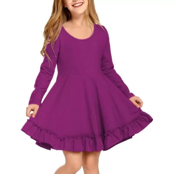 Arshiner Girls Dress Long Sleeve A Line Twirly Skater Loose Casual/Party Dresses with Pocket