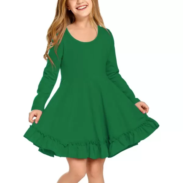 Arshiner Girls Dress Long Sleeve A Line Twirly Skater Loose Casual/Party Dresses with Pocket