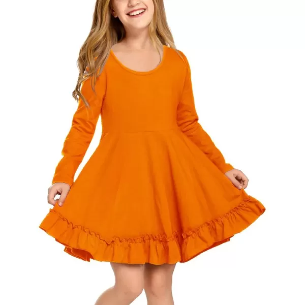 Arshiner Girls Dress Long Sleeve A Line Twirly Skater Loose Casual/Party Dresses with Pocket