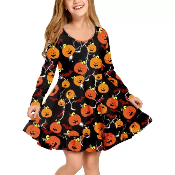 Arshiner Girls Dress Long Sleeve A Line Twirly Skater Loose Casual/Party Dresses with Pocket