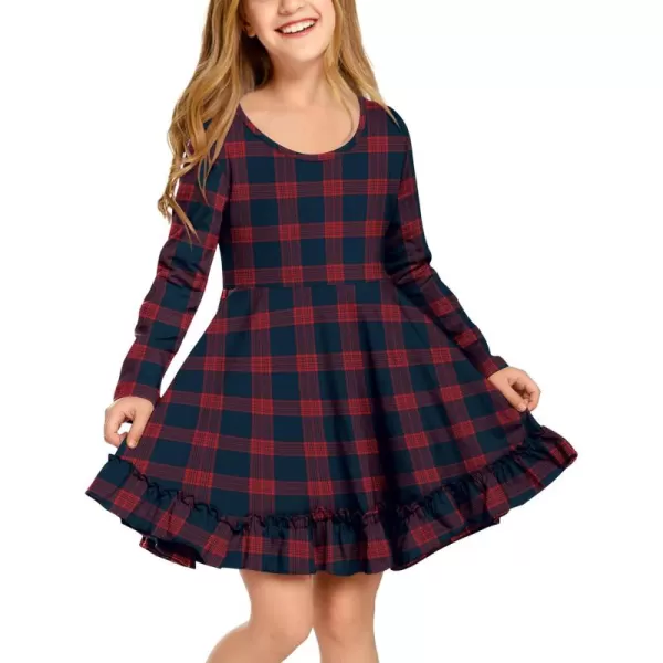 Arshiner Girls Dress Long Sleeve A Line Twirly Skater Loose Casual/Party Dresses with Pocket