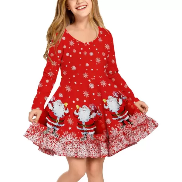 Arshiner Girls Dress Long Sleeve A Line Twirly Skater Loose Casual/Party Dresses with Pocket