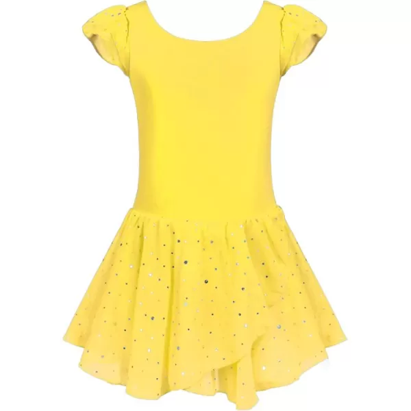 Arshiner Girls Ruffle Sleeve Ballet Dance Dress Tutu Skirted Leotard