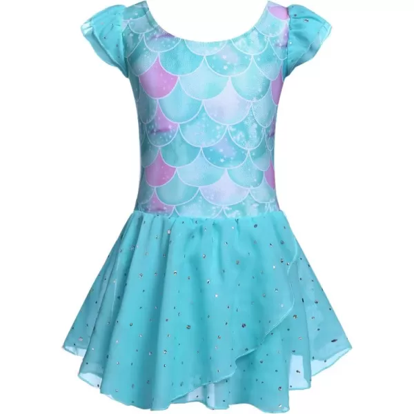 Arshiner Girls Ruffle Sleeve Ballet Dance Dress Tutu Skirted Leotard