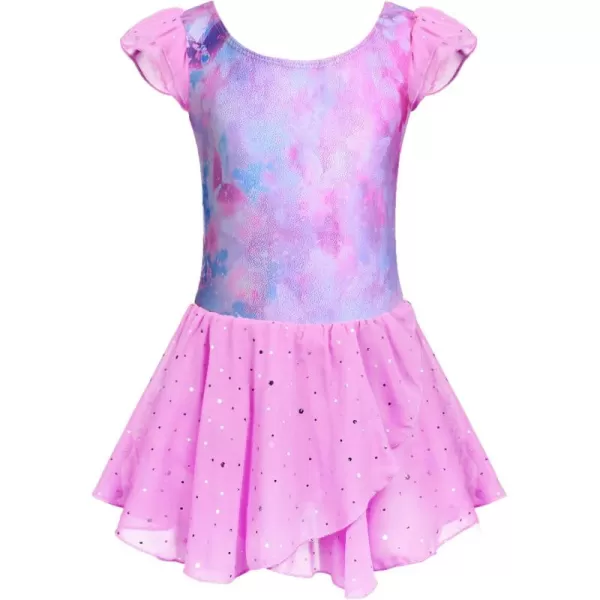 Arshiner Girls Ruffle Sleeve Ballet Dance Dress Tutu Skirted Leotard